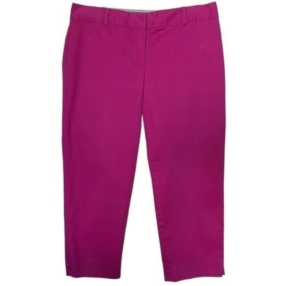 Talbots Dark Pink Signature Flat Front Petite Cropped Pants